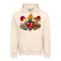 Sandshell Sacred heart with leopard and serape heart Urban Hoodie - RanaPortraitStore