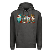 Charcoal Heather faith coffee cups Premium Hoodie - texasbilliewilder