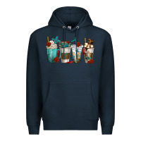 Navy faith coffee cups Premium Hoodie - texasbilliewilder