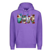 Purple faith coffee cups Premium Hoodie - texasbilliewilder