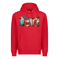 Red faith coffee cups Premium Hoodie - texasbilliewilder