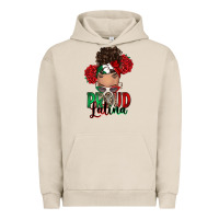 Pigment French Oak Proud Latina messy bun Urban Hoodie - RanaPortraitStore