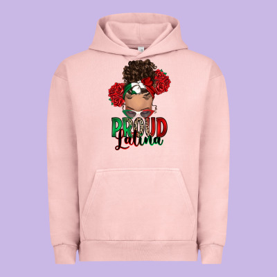 Urban Hoodie Proud Latina messy bun