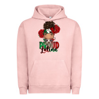 Pigment Salmon Proud Latina messy bun Urban Hoodie - RanaPortraitStore