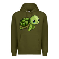 Army Green cute turtle Premium Hoodie - Zillion Design Studio
