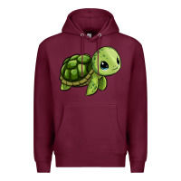 Burgundy cute turtle Premium Hoodie - Zillion Design Studio