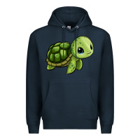 Navy cute turtle Premium Hoodie - Zillion Design Studio