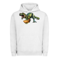 Pigment Lunar Rock T-Rex dinosaur holding a taco Urban Hoodie - RanaPortraitStore
