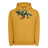Pigment Peanut Butter T-Rex dinosaur holding a taco Urban Hoodie - RanaPortraitStore