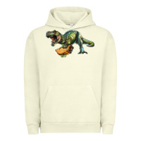 Pigment Pistachio T-Rex dinosaur holding a taco Urban Hoodie - RanaPortraitStore