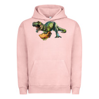 Pigment Salmon T-Rex dinosaur holding a taco Urban Hoodie - RanaPortraitStore