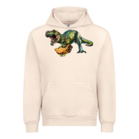 Sandshell T-Rex dinosaur holding a taco Urban Hoodie - RanaPortraitStore