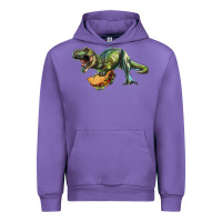 Tulip T-Rex dinosaur holding a taco Urban Hoodie - RanaPortraitStore