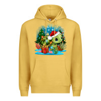Antique Gold christmas turtle Premium Hoodie - Zillion Design Studio