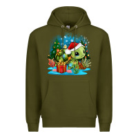 Army Green christmas turtle Premium Hoodie - Zillion Design Studio