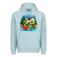 Blue Mist christmas turtle Premium Hoodie - Zillion Design Studio