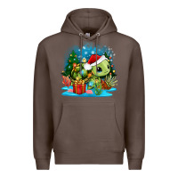 Coffee christmas turtle Premium Hoodie - Zillion Design Studio
