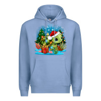 Colony Blue christmas turtle Premium Hoodie - Zillion Design Studio
