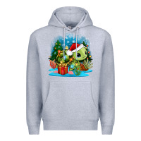 Heather Grey christmas turtle Premium Hoodie - Zillion Design Studio
