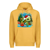 Mustard christmas turtle Premium Hoodie - Zillion Design Studio