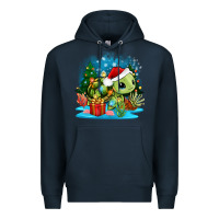 Navy christmas turtle Premium Hoodie - Zillion Design Studio
