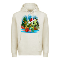 Oatmeal Heather christmas turtle Premium Hoodie - Zillion Design Studio