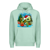 Seafoam christmas turtle Premium Hoodie - Zillion Design Studio