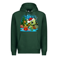Sports Green christmas turtle Premium Hoodie - Zillion Design Studio