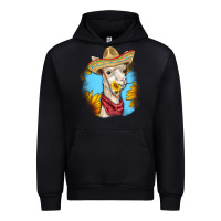 Black Sombrero Llama Urban Hoodie - RanaPortraitStore