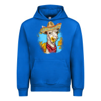 Cobalt Sombrero Llama Urban Hoodie - RanaPortraitStore