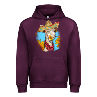 Mauve Wine Sombrero Llama Urban Hoodie - RanaPortraitStore