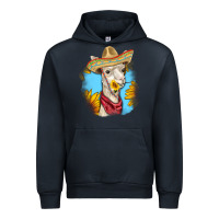 Navy Sombrero Llama Urban Hoodie - RanaPortraitStore