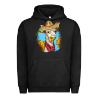 Pigment Black Sombrero Llama Urban Hoodie - RanaPortraitStore