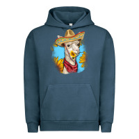 Pigment Midnight Navy Sombrero Llama Urban Hoodie - RanaPortraitStore