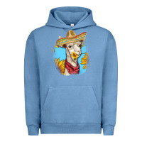 Pigment Pebble Blue Sombrero Llama Urban Hoodie - RanaPortraitStore
