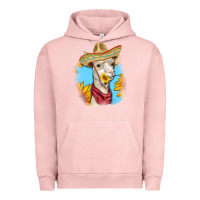 Pigment Salmon Sombrero Llama Urban Hoodie - RanaPortraitStore