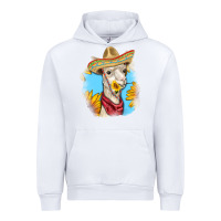 White Sombrero Llama Urban Hoodie - RanaPortraitStore