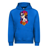 Cobalt sugar skull girl Urban Hoodie - RanaPortraitStore