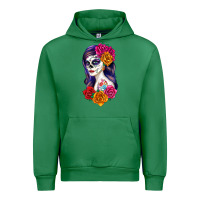 Emerald sugar skull girl Urban Hoodie - RanaPortraitStore