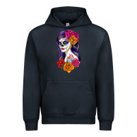 Navy sugar skull girl Urban Hoodie - RanaPortraitStore