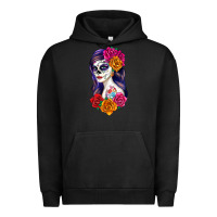 Pigment Black sugar skull girl Urban Hoodie - RanaPortraitStore