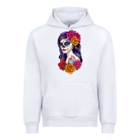 White sugar skull girl Urban Hoodie - RanaPortraitStore
