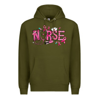 Army Green breast cancer nurse Premium Hoodie - RanaPortraitStore