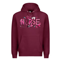 Burgundy breast cancer nurse Premium Hoodie - RanaPortraitStore