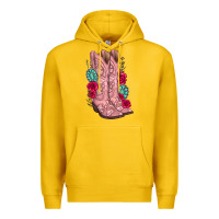 Lemon floral cowgirl boots Premium Hoodie - texasbilliewilder