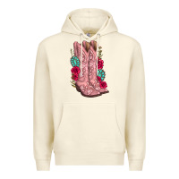 Floral Cowgirl Boots Premium Hoodie | Teevron