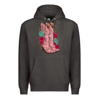 Smoke floral cowgirl boots Premium Hoodie - texasbilliewilder