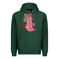Sports Green floral cowgirl boots Premium Hoodie - texasbilliewilder