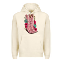 Tofu floral cowgirl boots Premium Hoodie - texasbilliewilder