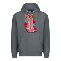 Rock floral cowgirl boots Premium Hoodie - texasbilliewilder
